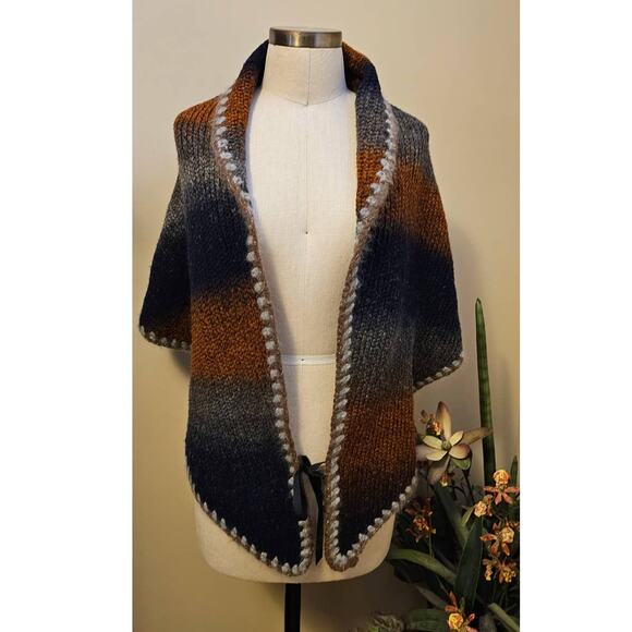 New Tambour Paris ILLUSION Shawl-Vest French Merino Wool Onesize *RARE - Picture 2 of 8